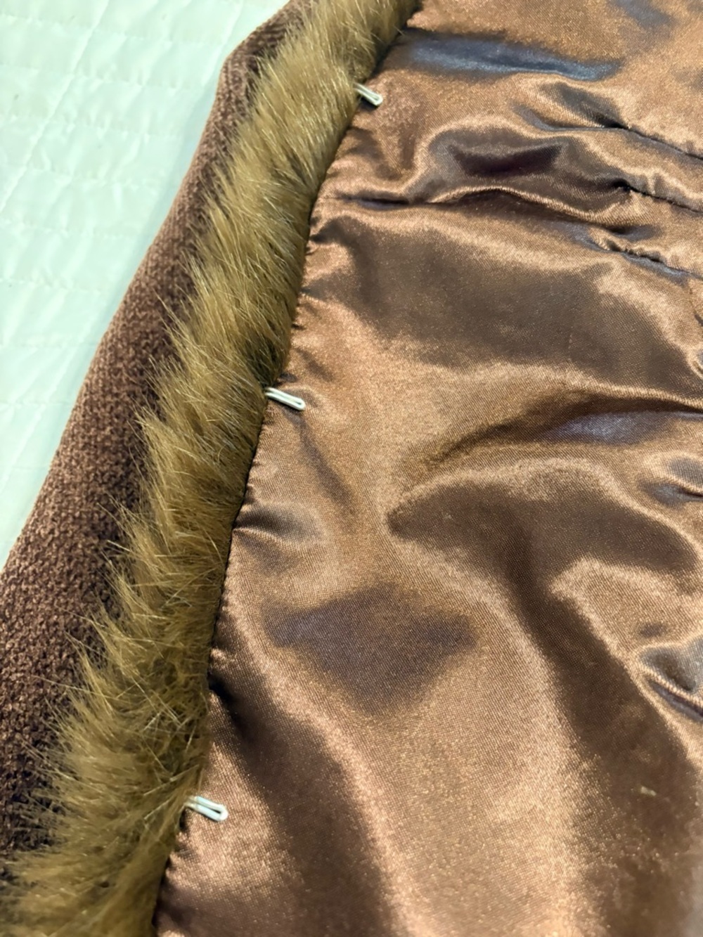 Brown Faux Fur Trim Cardigan Teddy Jacket– Size 2X – Like New - Picture 8 of 8